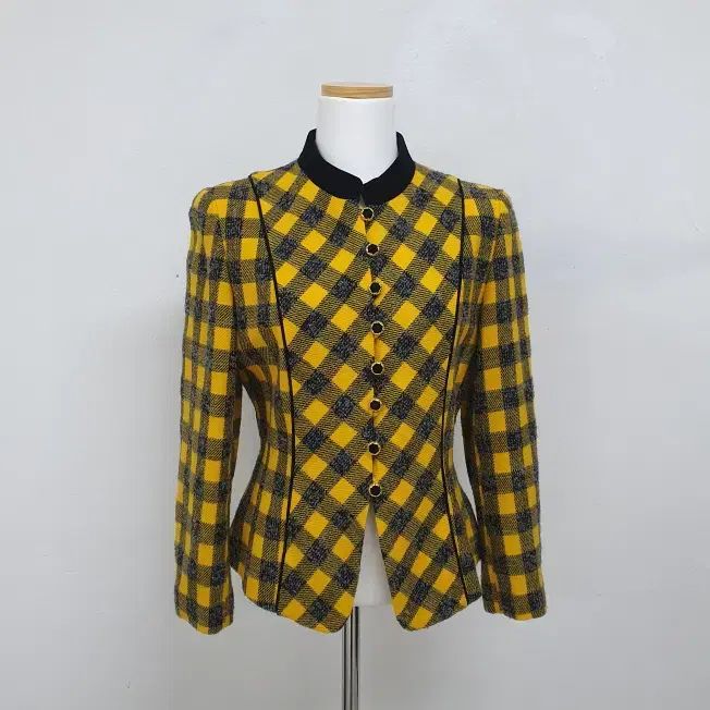 JPN_S-M_ベルベット ウール ブレンド CHECK セットアップ 冬コーデ 日本 ヴィンテージ