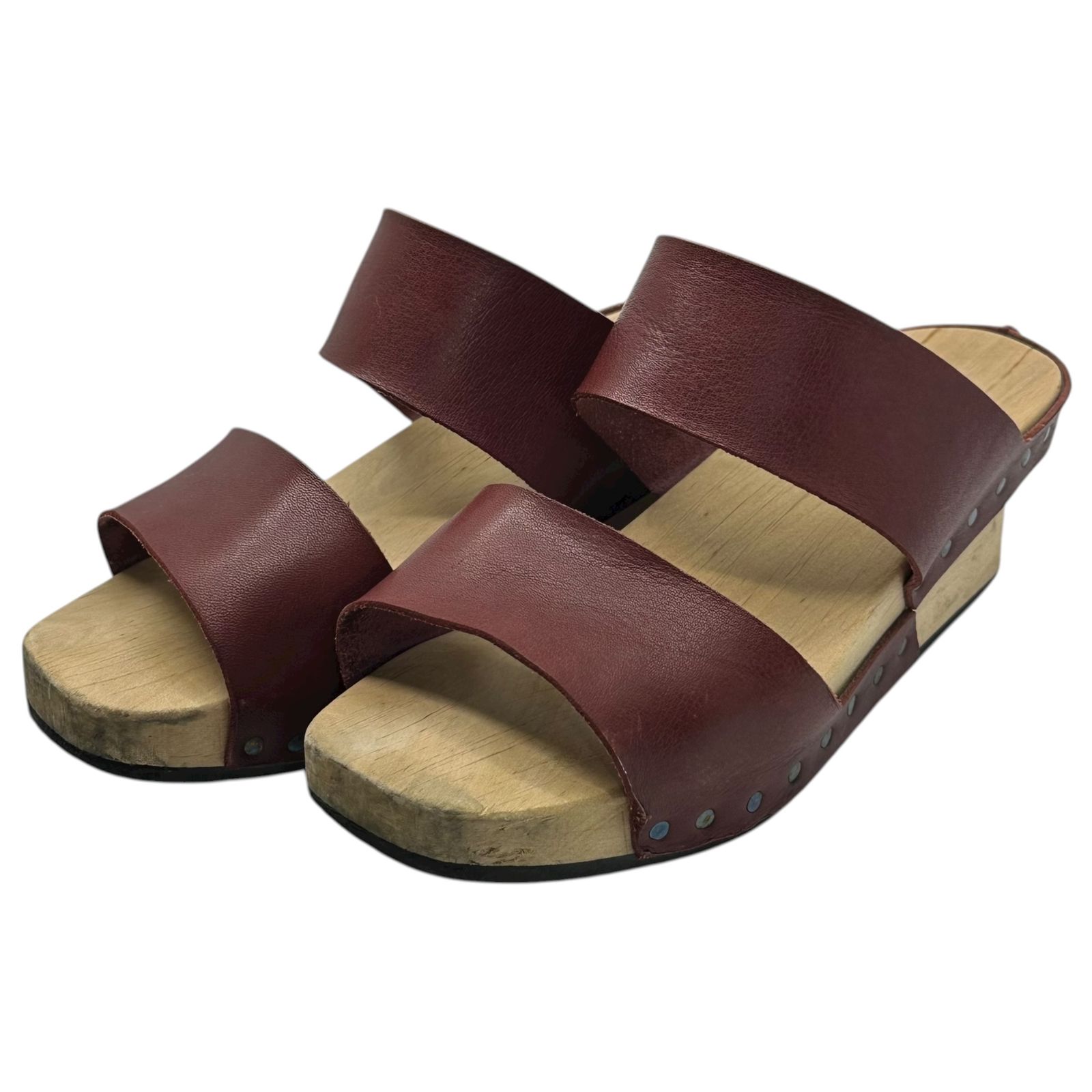 trippen トリッペン CANDY Sandals キャンディ サンダル ウッド レザー 24cm程度 バーガンディ×ナチュラル
