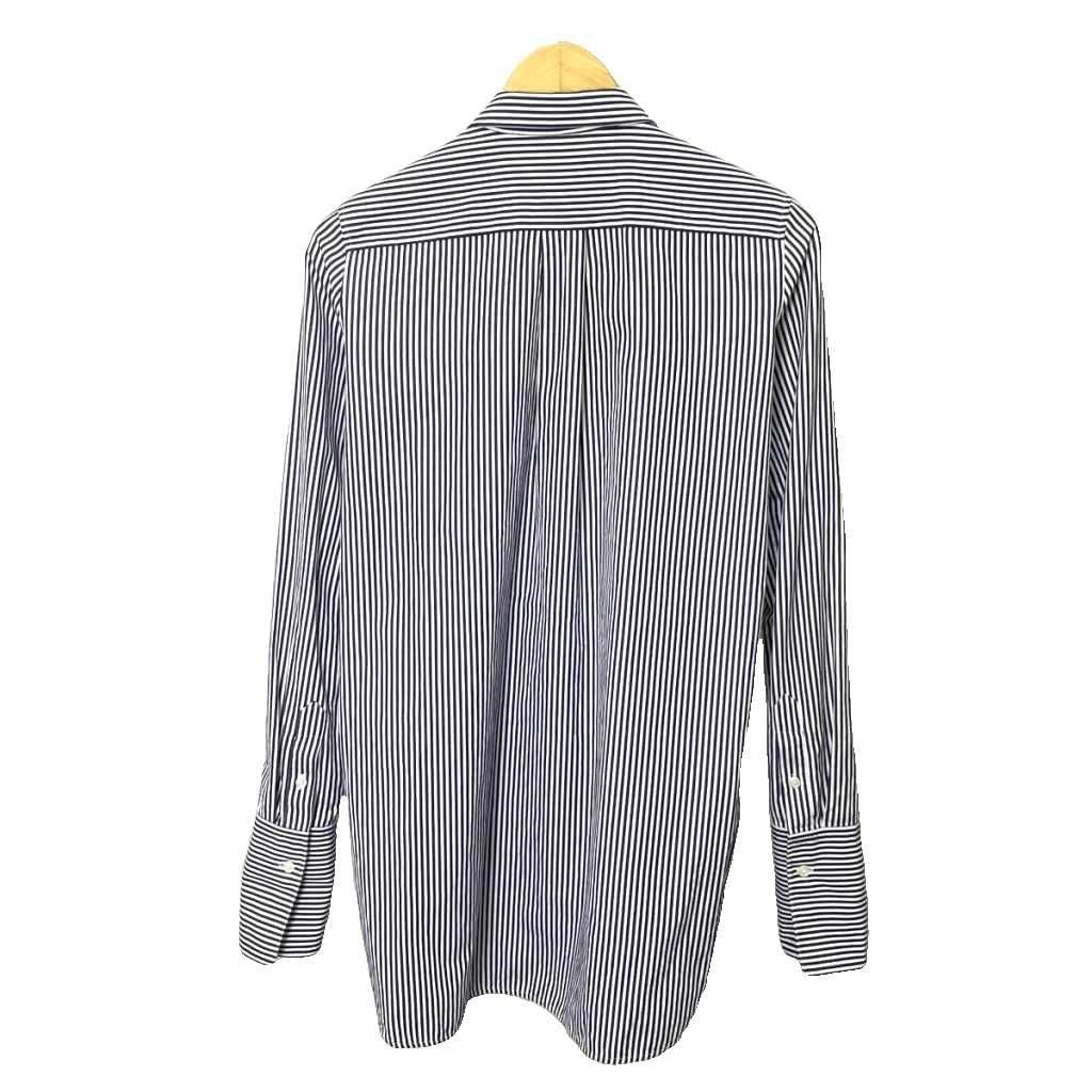 セリーヌ CELINE ストライプ シャツ ブラウス 比翼ボタン サイド