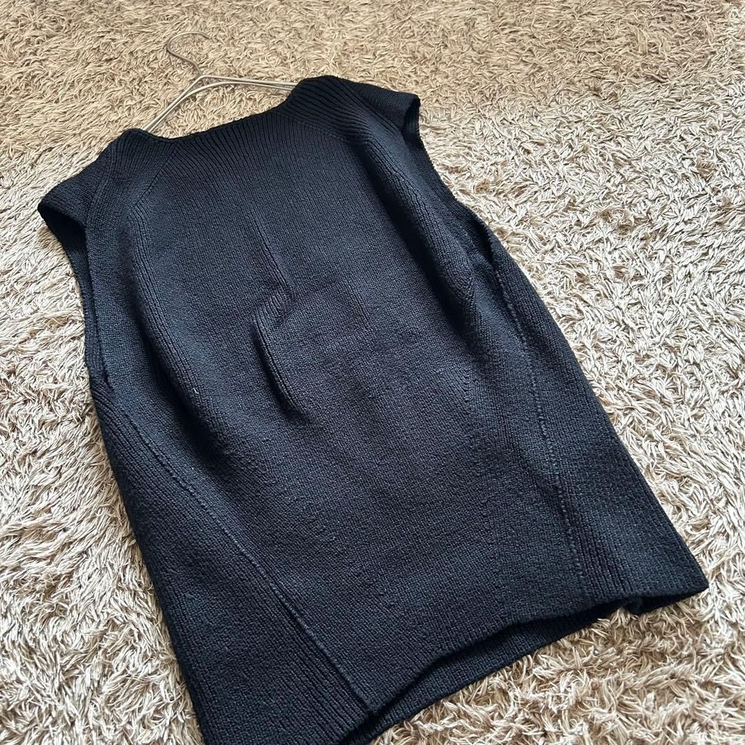  BLAMINK ブラミンク コットンニットベスト 36 ブラック シンプル上品 洗練デザイン レイヤードスタイル Re Wear シェノン ニットベスト ベスト ジレ ビスチェ