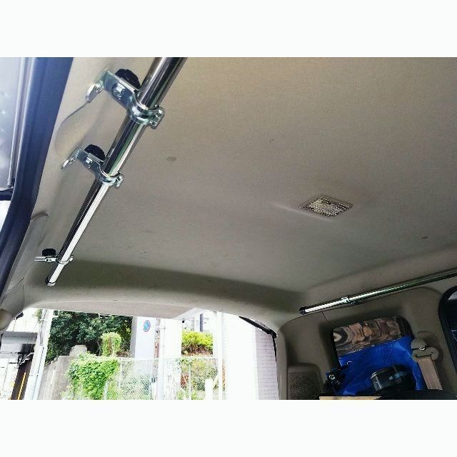 エブリイ DA 64 W スクラムワゴン サイドバー 車内キャリア 車載ラック サーフィン スノボ ボード ラック 脚立 インテリアバー