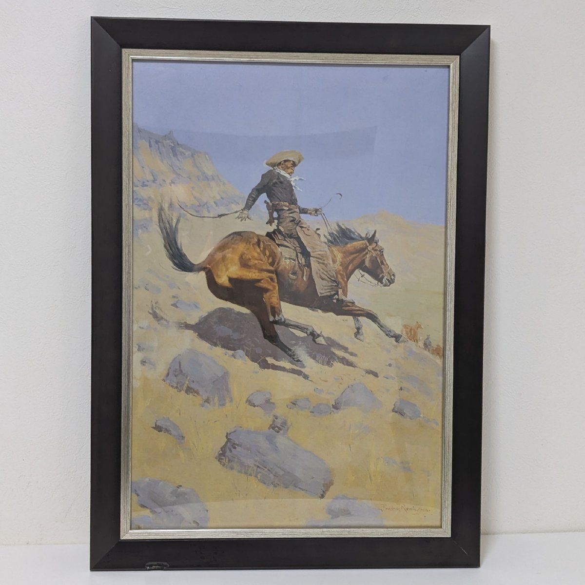 ◇フレデリック レミントン【カウボーイ】油絵風 大判アートポスター