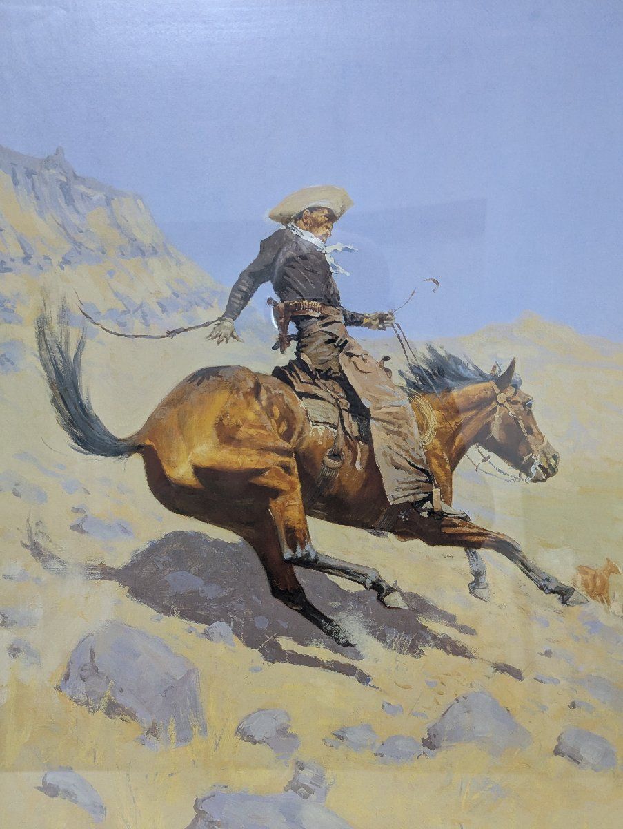 ◇フレデリック レミントン【カウボーイ】油絵風 大判アートポスター