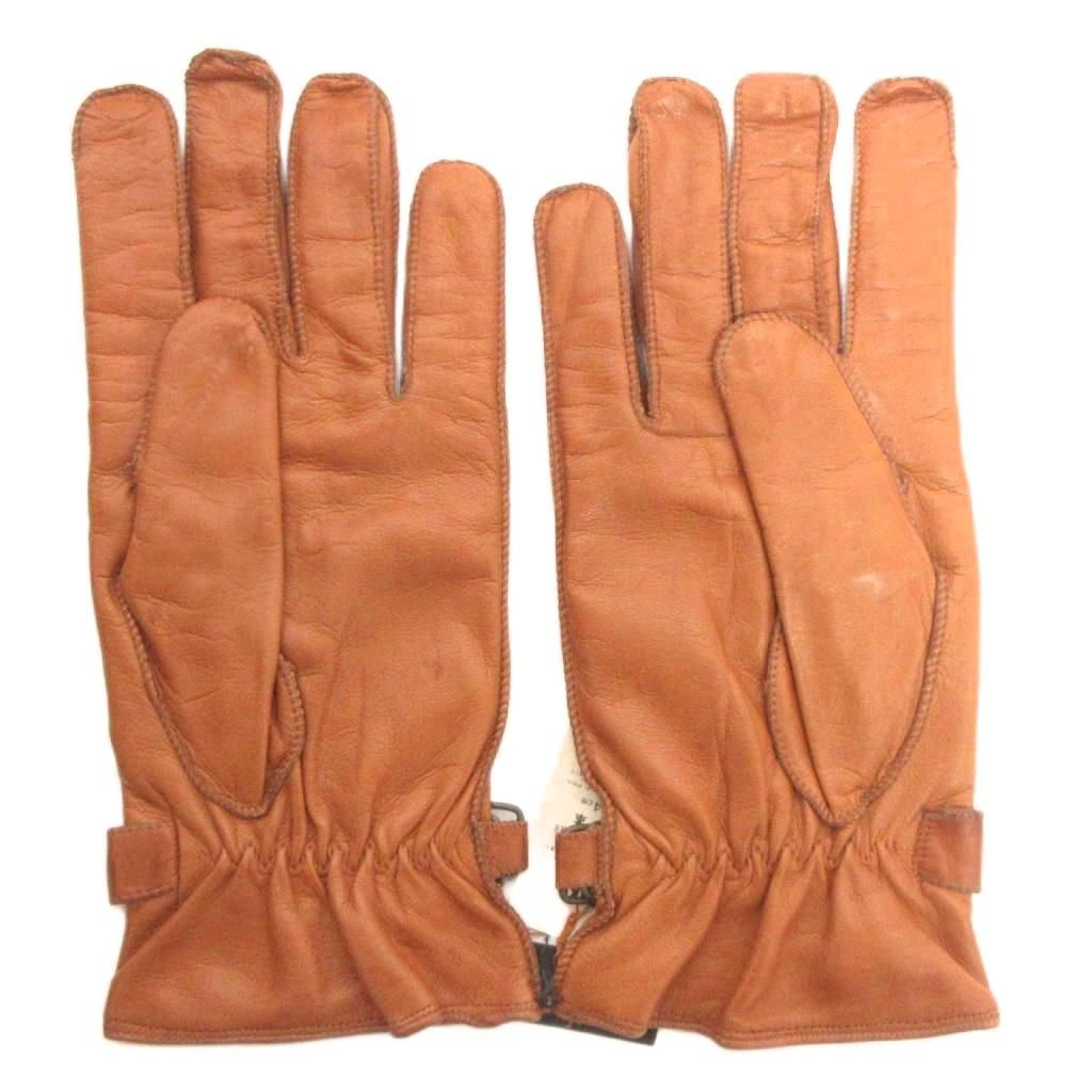 ダックス DAKS タグ付き グローブ 手袋 ラムレザー ベルト 茶 ブラウン