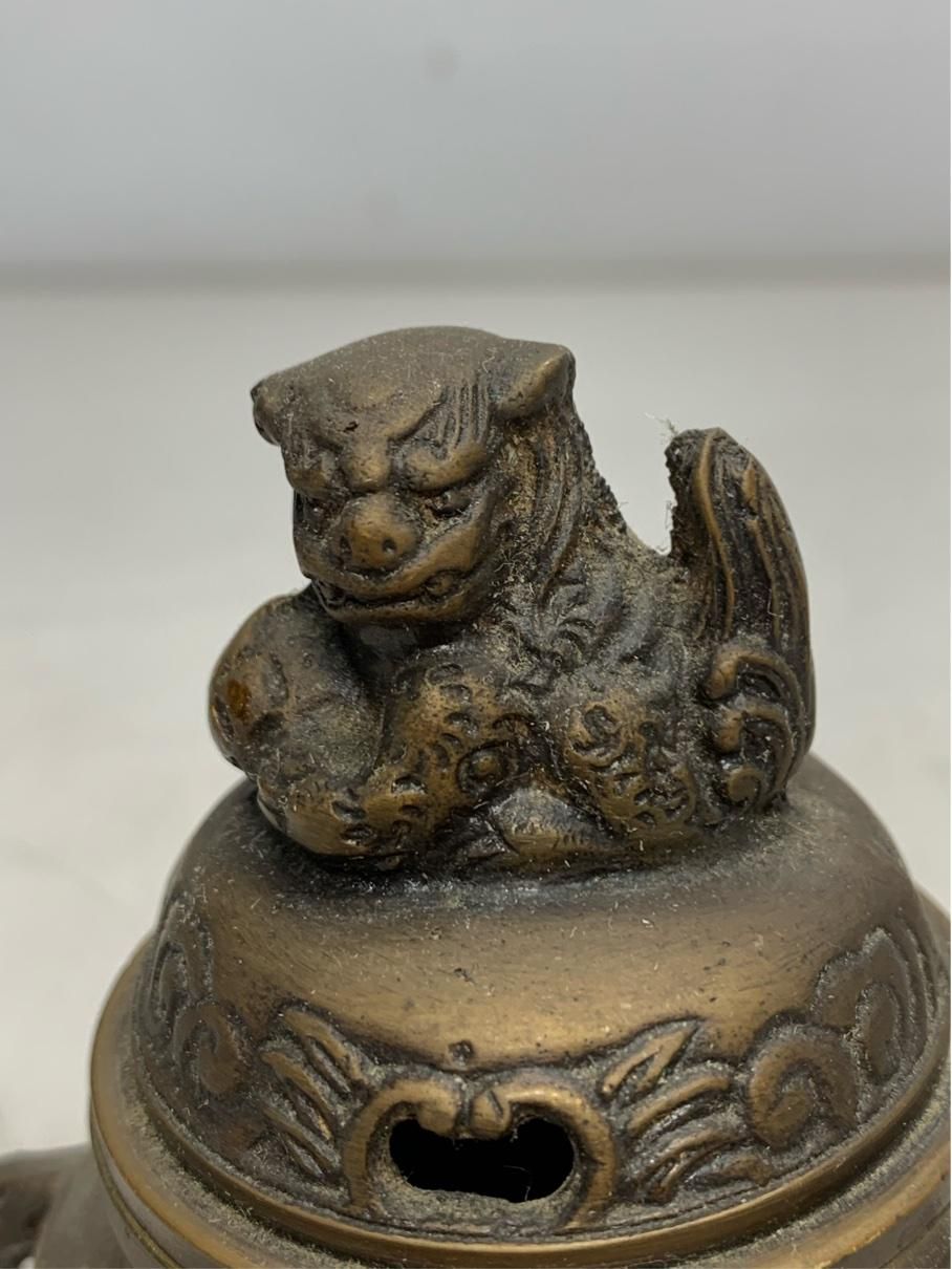 古銅 獅子 香炉 時代物 骨董 貴重 アンティーク香炉 獅子 真鍮 唐銅 茶道 ヴィンテージ レトロ 骨董