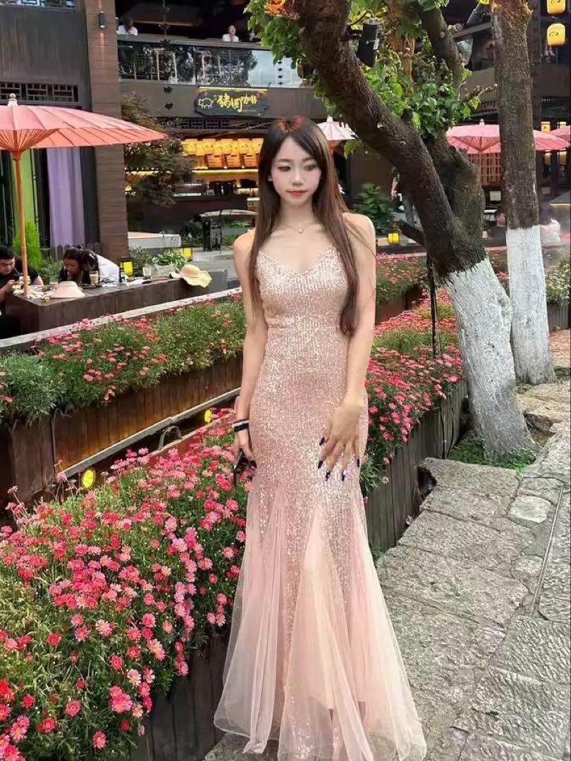 豪華スパンコール 輝くマーメイドロングドレスパーティー仕様 - メルカリ