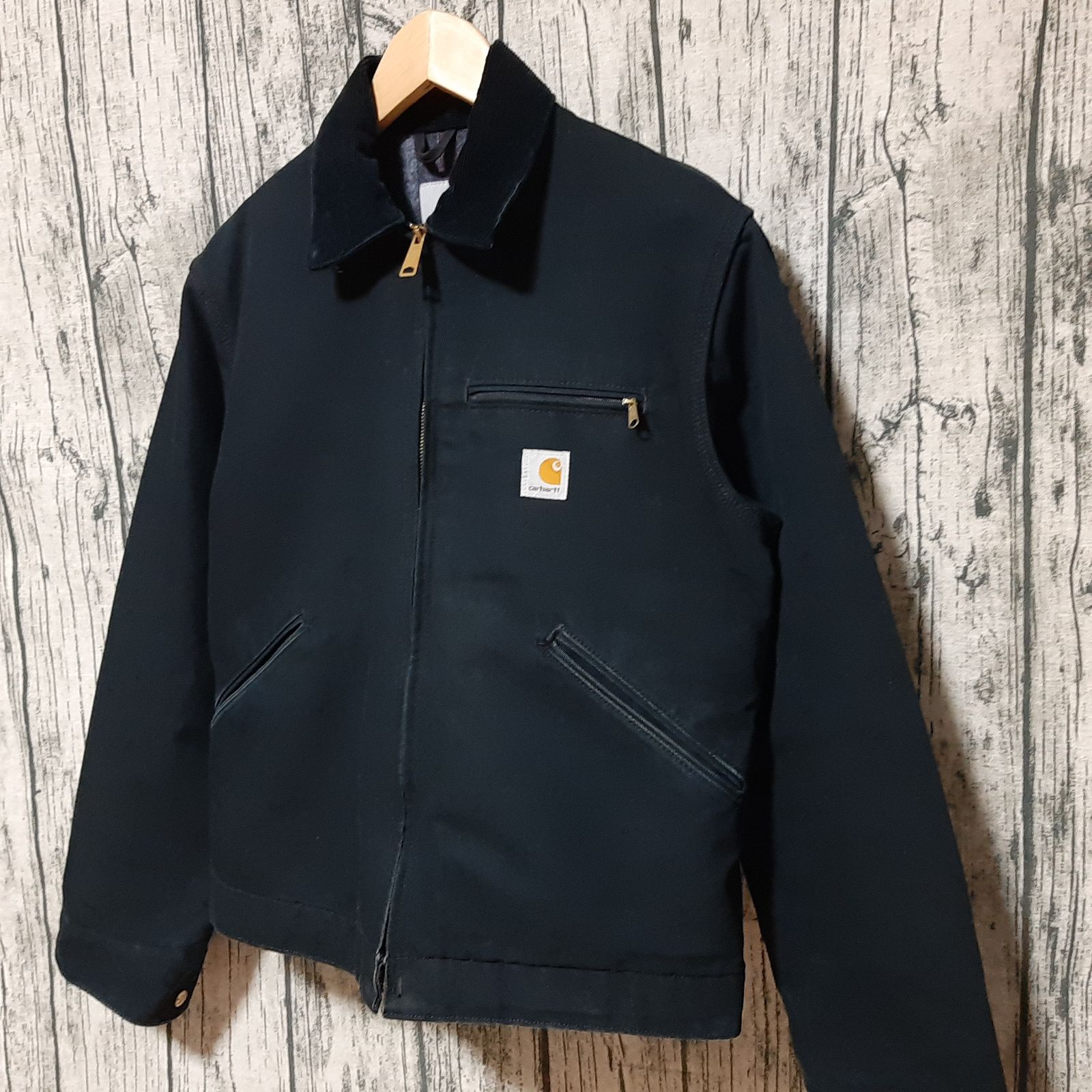 size S】USA製 Carhartt Detroit Jacket Black デトロイトジャケット