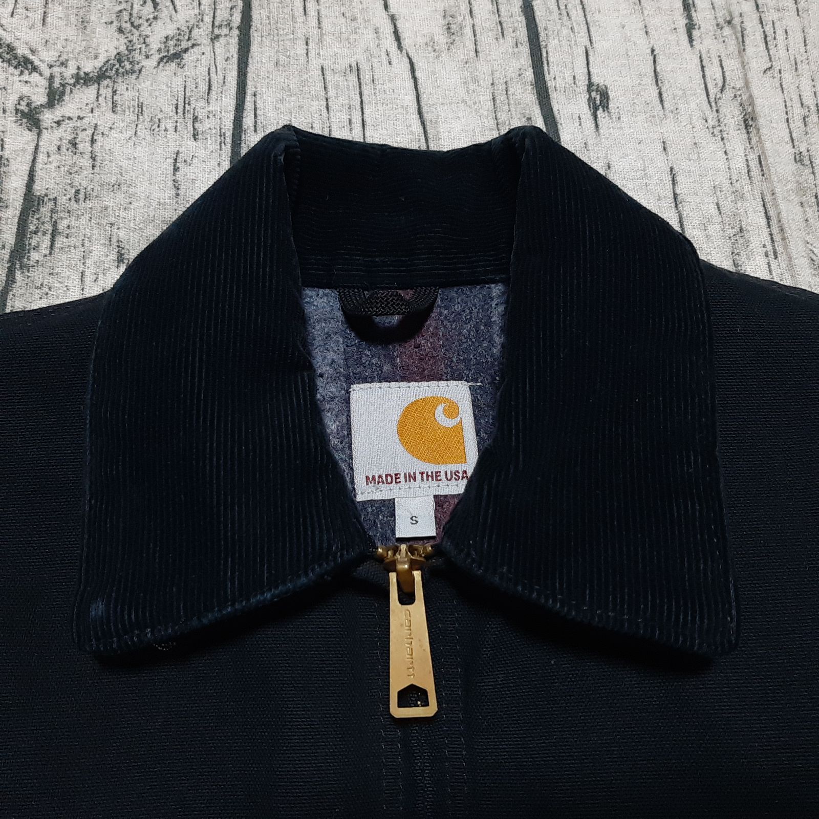size S】USA製 Carhartt Detroit Jacket Black デトロイトジャケット