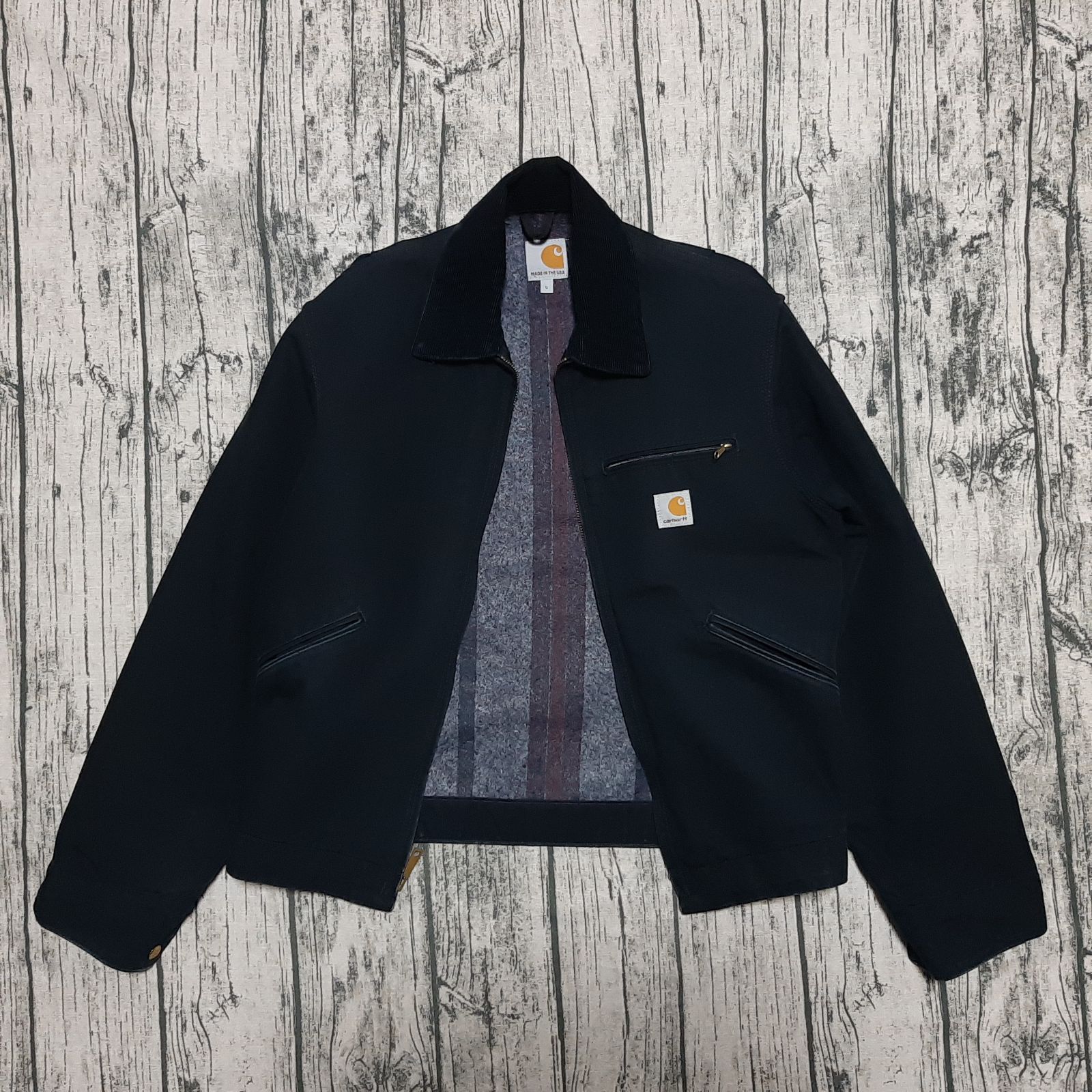 size S】USA製 Carhartt Detroit Jacket Black デトロイトジャケット