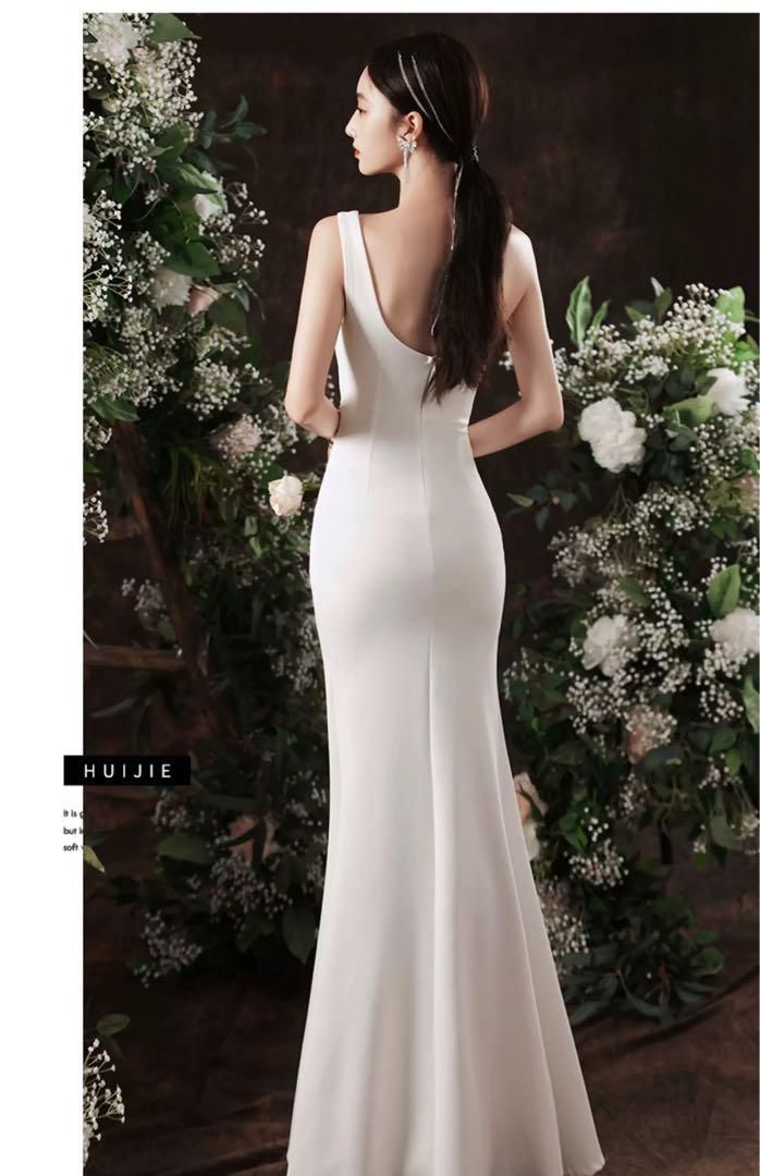 新品続々入荷中！ 美しいシルエットのイブニングドレス アシンメトリーデザイン 大きめスリット 【最新作入荷】