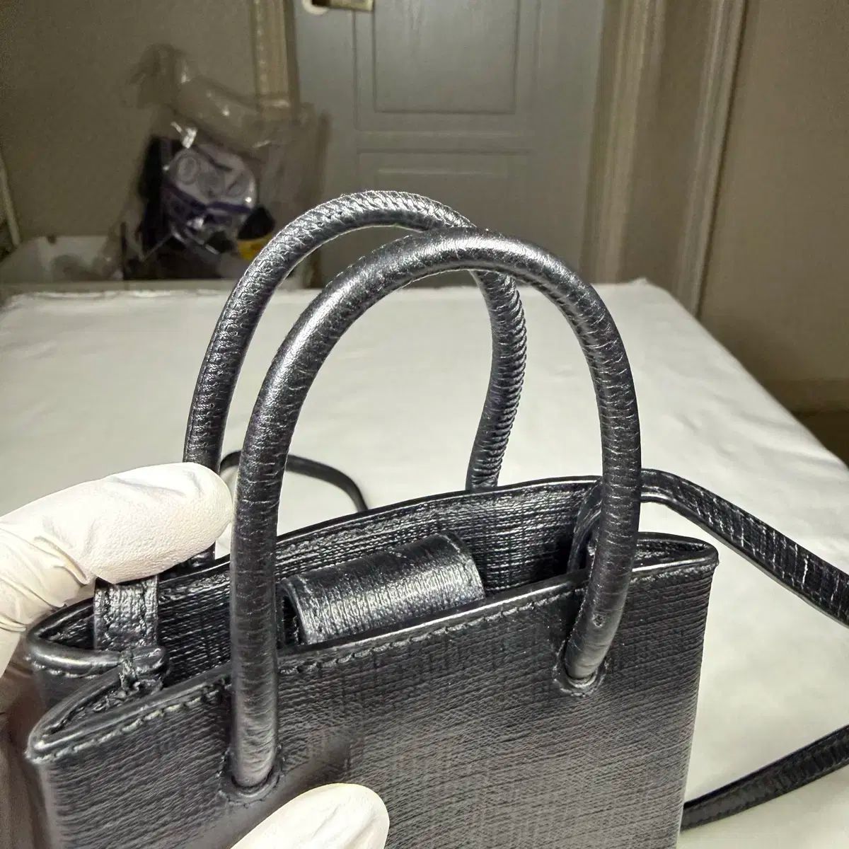  バレンシアガ ミニ ショッピングバッグ 携帯 ホルダー ブラック クロスバック メッセンジャーバッグ ショルダーバッグ