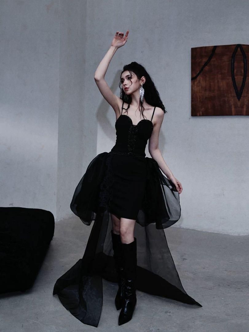 特別な日に チュールトレーンが美しいミニドレス ドレス ワンピース