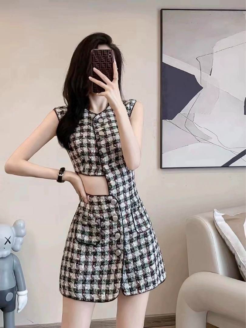 ミニツイードワンピースセクシー