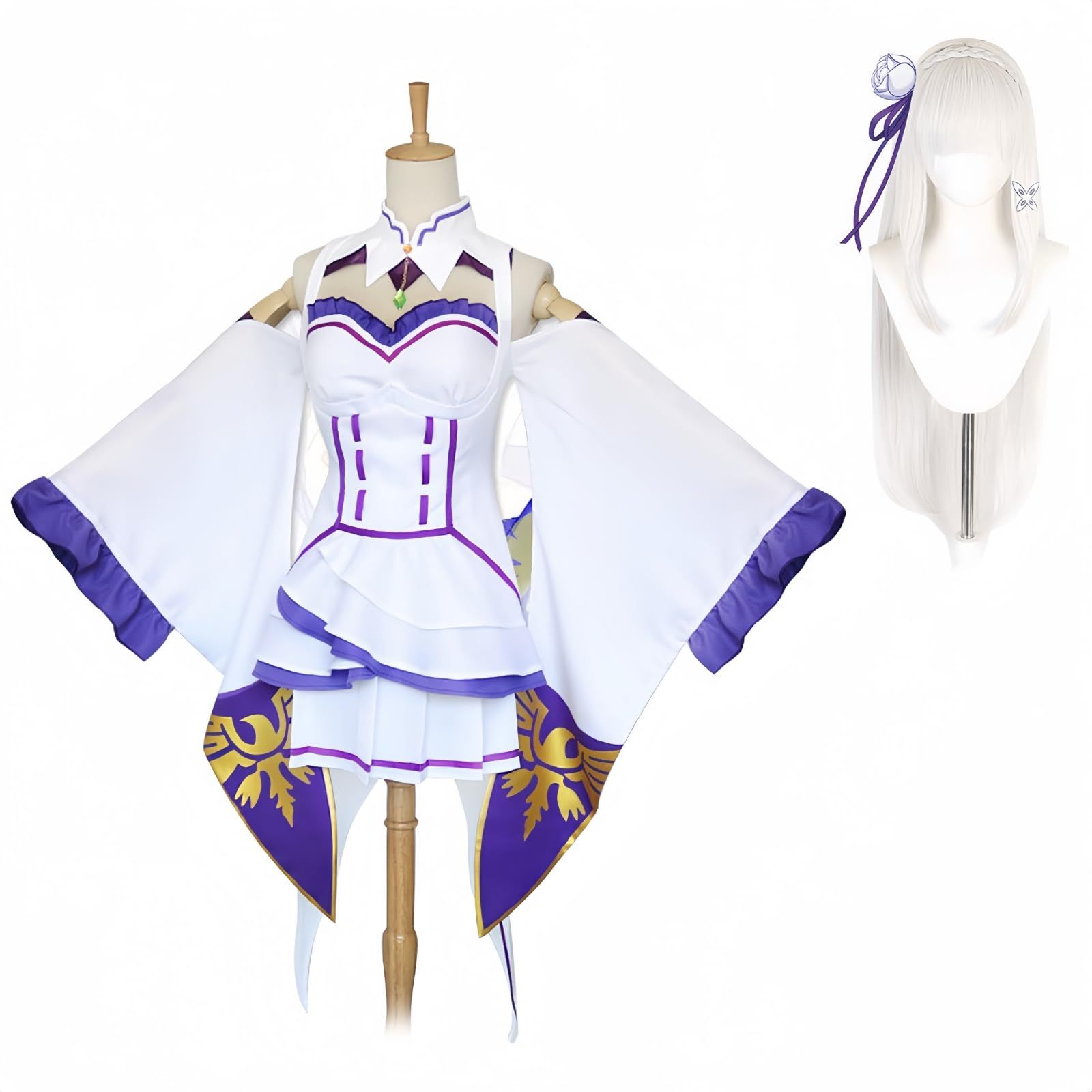 NOKIJP リゼロ コスプレ衣装 レム コスプレ エミリア コスプレ衣装 菜月昴 コスプレ ラム コスプレ衣装 リゼロ コスプレ Re ゼロから始める異世界生活 コスプレ アニメ コスプレ イベント 仮装 文化祭 大人用 cosplay