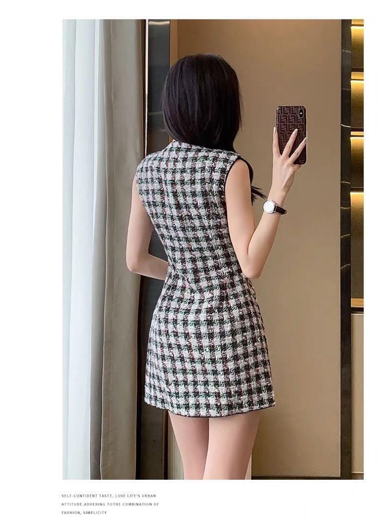 ミニツイードワンピースセクシー 女子会デート