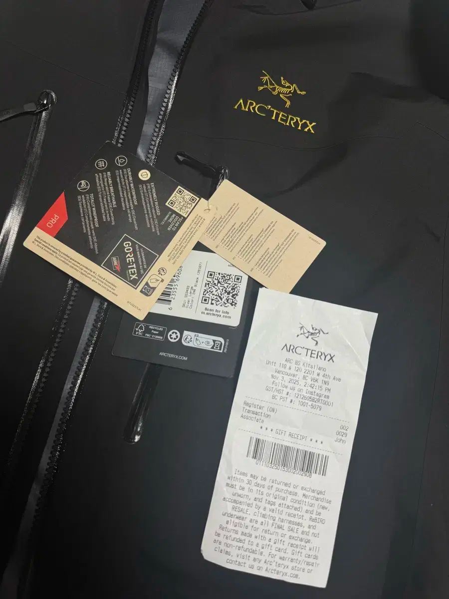 25FW ARC TERYX アークテリクス アルファsv 24k ブラック L