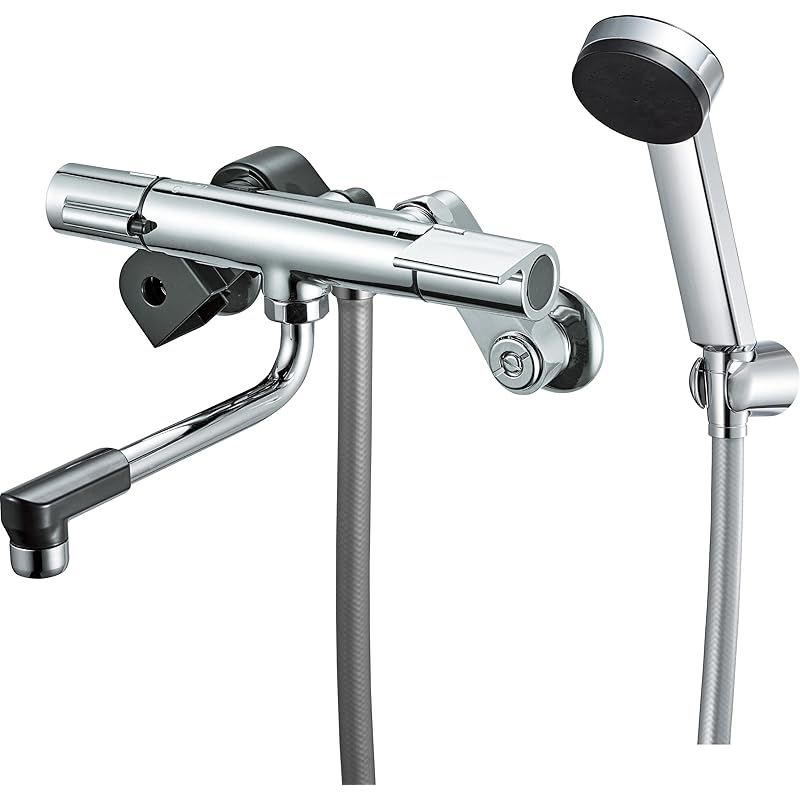 SANEI サンエイ サーモシャワー混合栓 オールメッキ 節水シャワー 断熱ボディ シャワーヘッド背面ブラック SK1811C