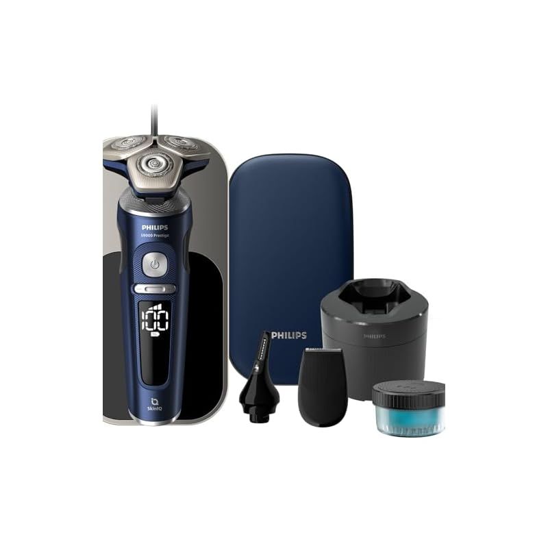 フィリップス 電動シェーバー 9000プレステージ 洗浄機付きモデル 電動 髭剃り メンズ 72枚刃 回転式 スキンプロテクションテクノロジーPro搭載 お風呂剃り - 丸洗い可 SP9886 36 アドリアブルー