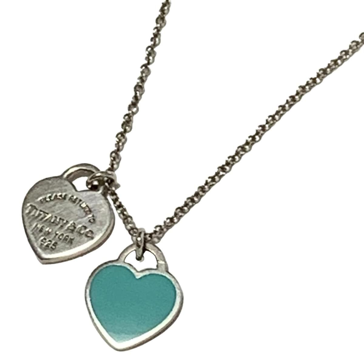 ティファニー ネックレス　リターントゥ ハート ブルー　シルバー リターン トゥ ティファニー™ ブルー ダブル ハート タグ ペンダント
