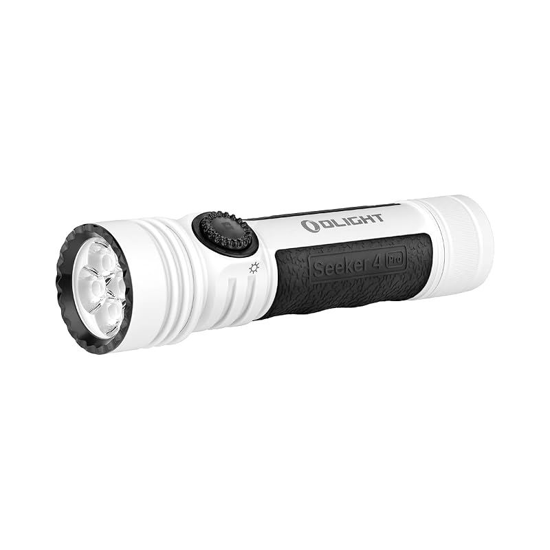 OLIGHT オーライト Seeker 4 Pro LEDライト 懐中電灯 超明るい4600ルーメン 最長射程260m 充電式 Type-C充電 防災 アウトドア 高耐久 防水IPX8 耐衝撃 残量表示 キャンプ 登山 夜釣り 停電対策 非常用 White