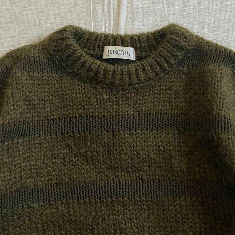 Y2K フェアリーグランジ モヘア シャギー ボーダー ニット 裏原 アメカジ