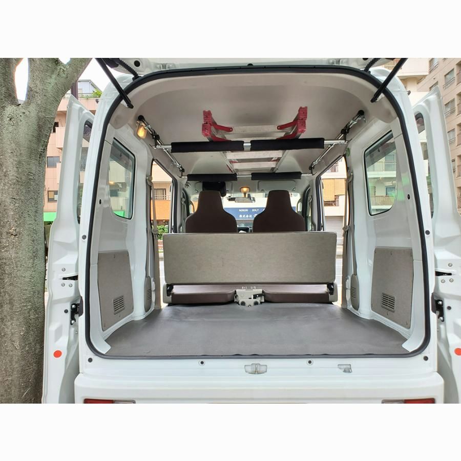 エブリイDA 17 V W サイドバー 高低ワンタッチバー2本セット 軽バン 高さ調整かんたん 車内キャリア ロッドホルダー 脚立 サーフボード