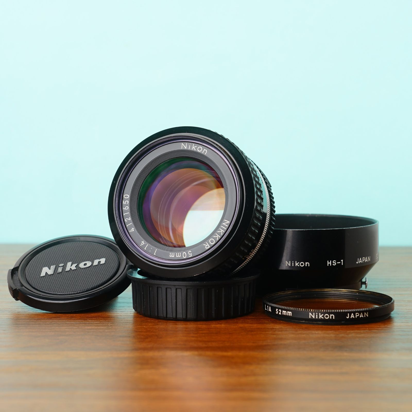Nikon Ai NIKKOR 50mm f1.4 オールドレンズ レンズフード付き #50