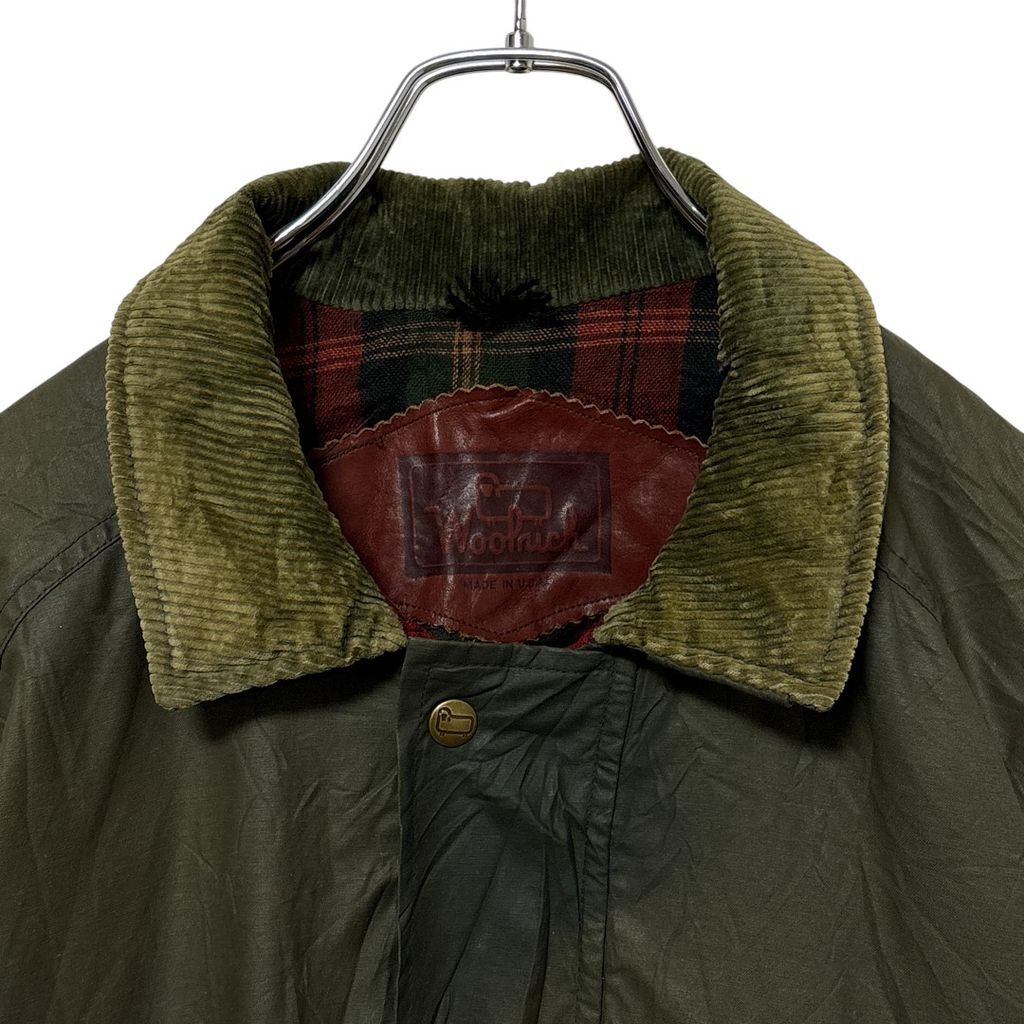 WOOLRICH】 90s USA製 裏地チェック コーデュロイ襟ハンティング