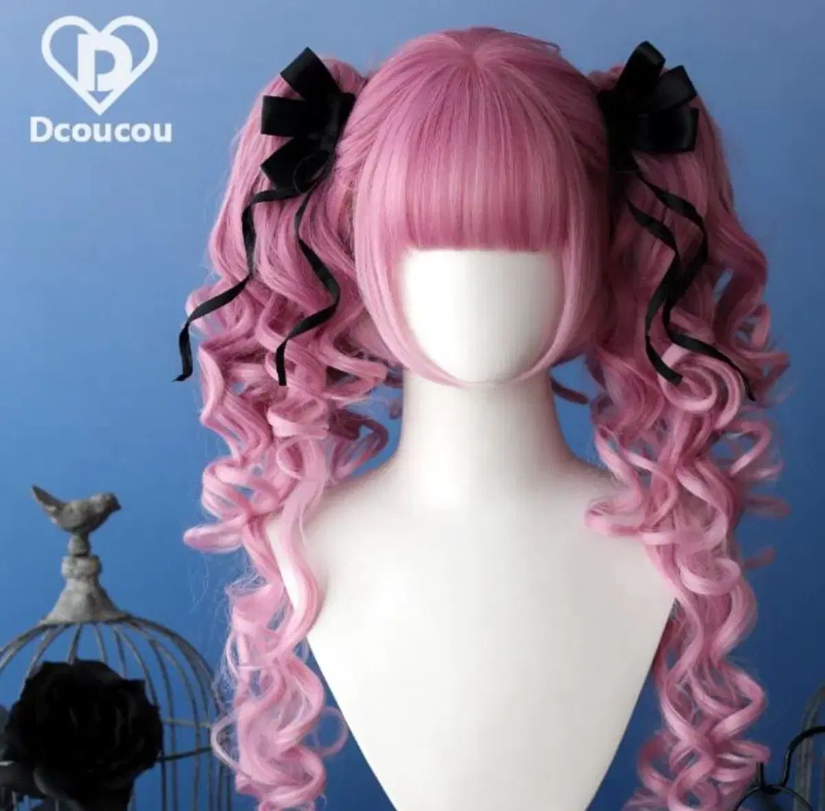 Dcoucou ロリータ ツインテール 羊 ピンク かつら