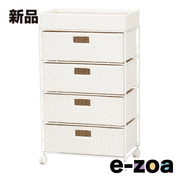 萩原 ハギハラ ランドリーチェスト ホワイト サニタリー 収納棚 衣類ラック 引出し RAN 2412 WH 2519484