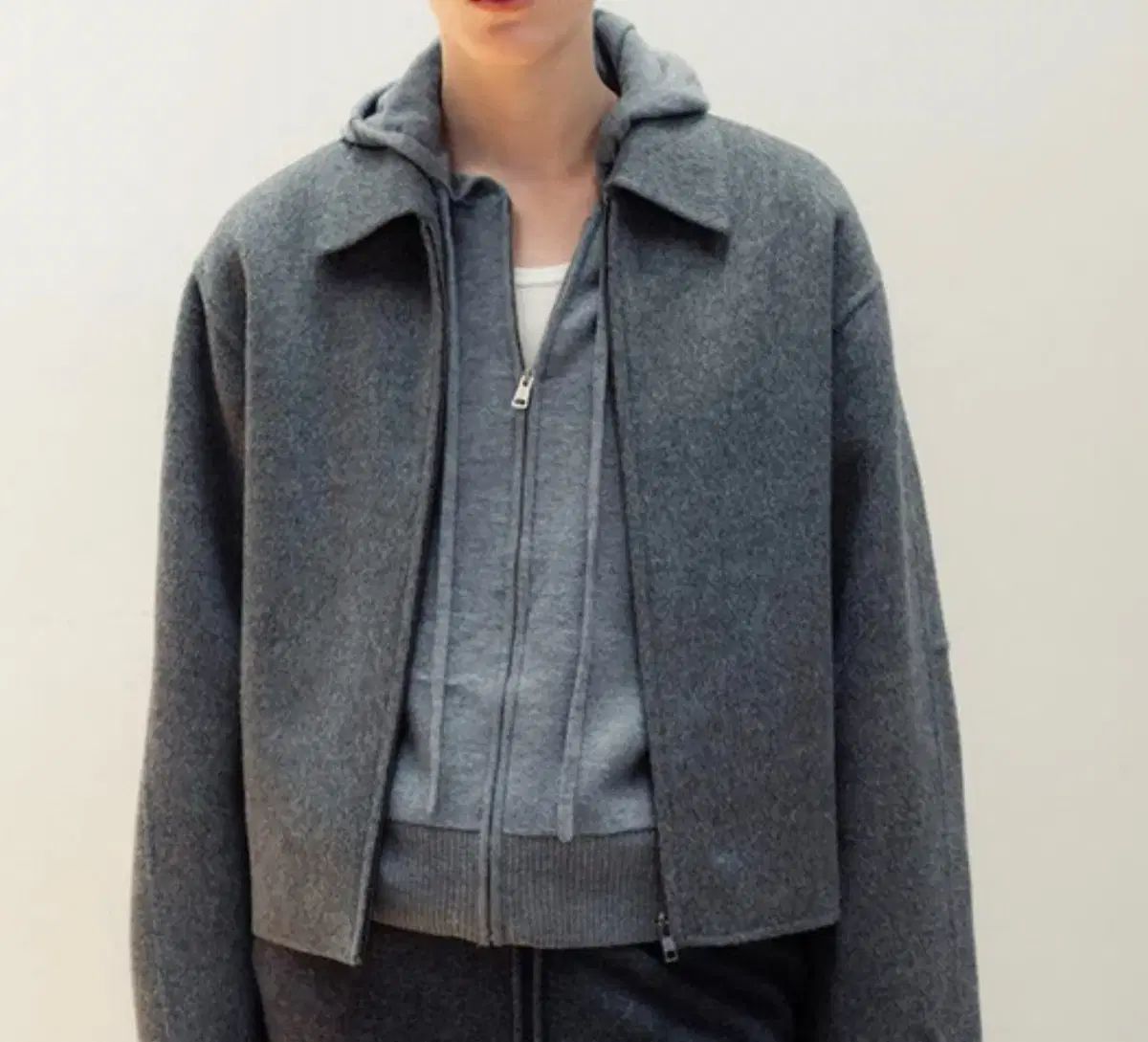 コテロ ハンドメイド ウールジャケット アッシュグレー S