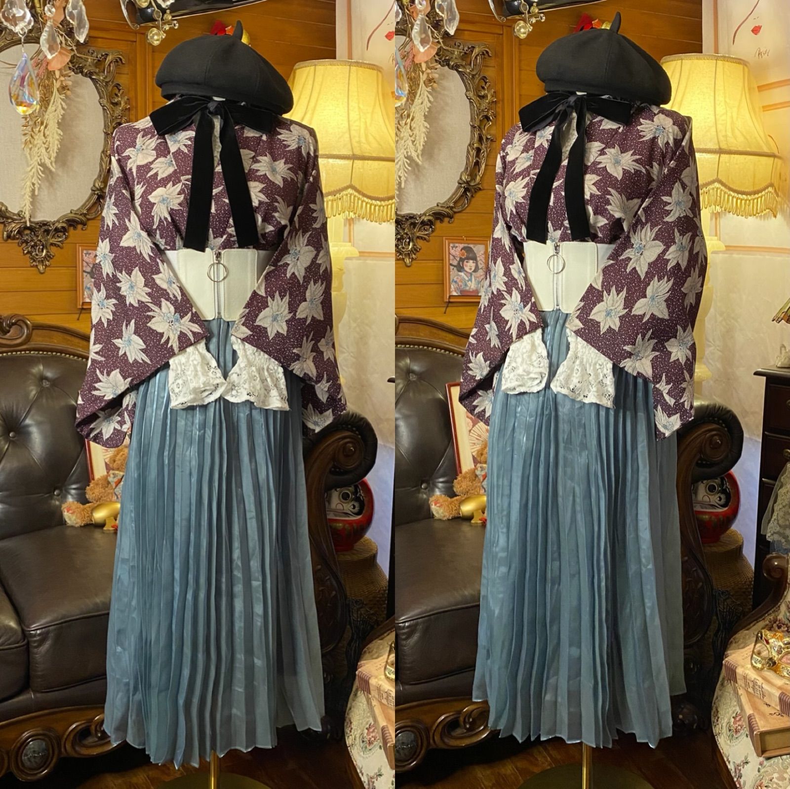 和洋折衷コーデ 羽織 セレクト5点セット 秋霞に舞う花の調べ C 677