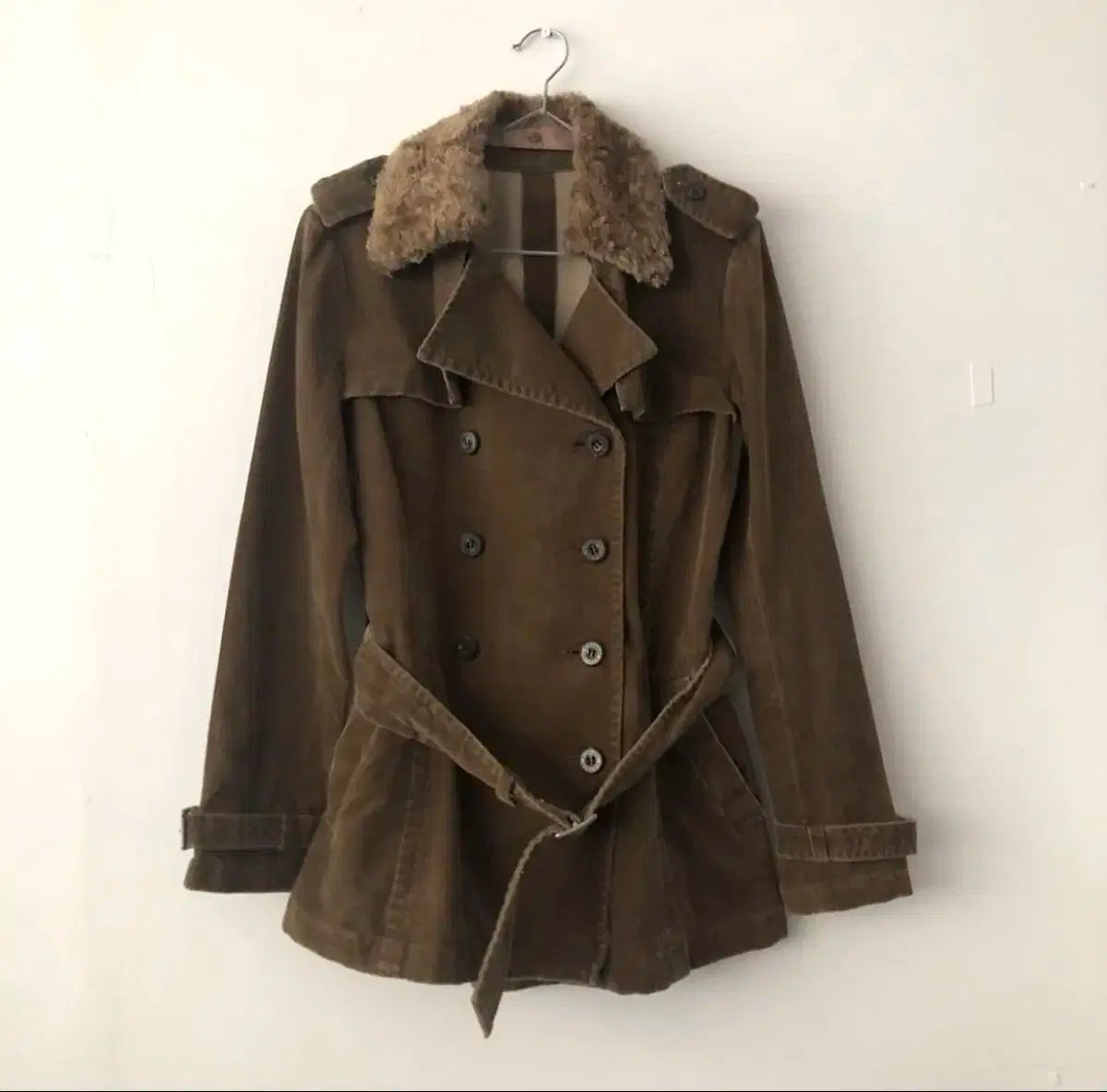 バーバリー ブラウン コーデュロイ ダブル バックル ジャケット