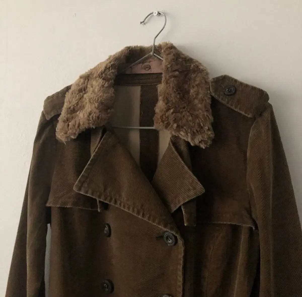 バーバリー ブラウン コーデュロイ ダブル バックル ジャケット