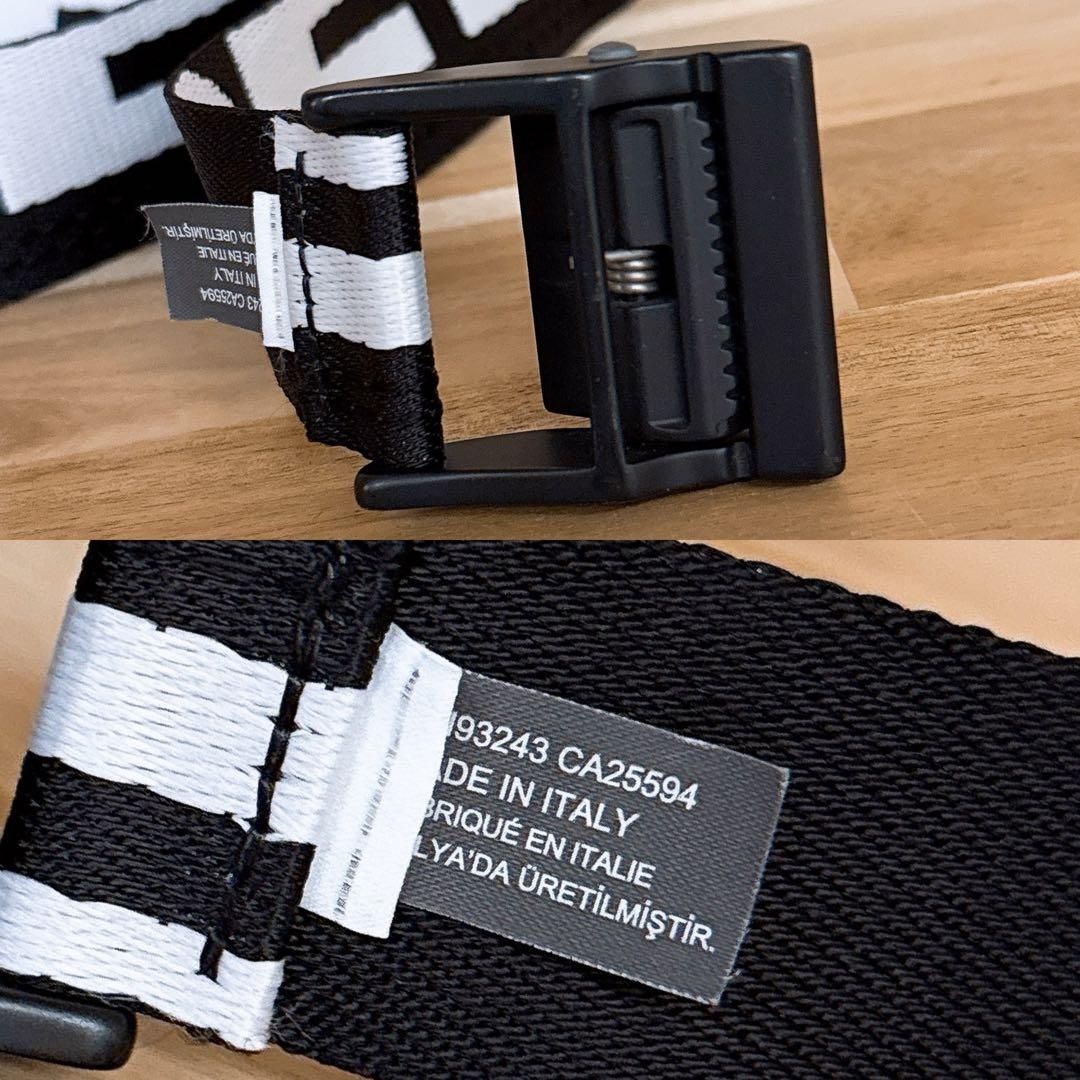 ディーゼル】ハーフカット ロゴ ロング ナイロン ベルト モノトーン 黒  