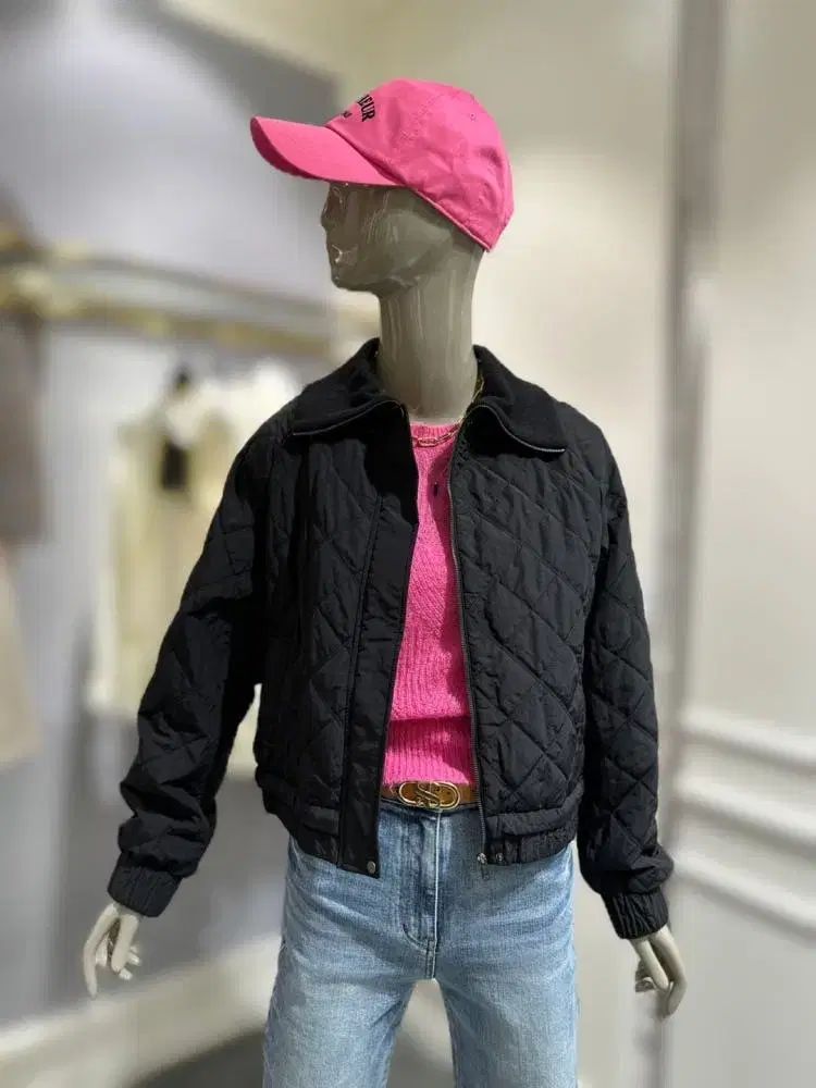 シスレー ニット カラ キルティング アウター