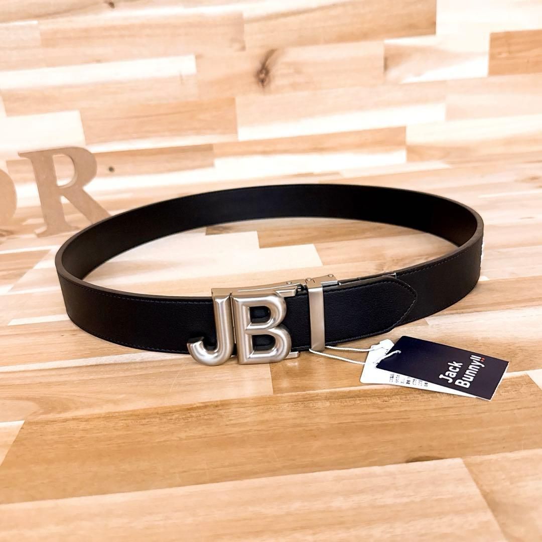 レア/廃番【ジャックバニー】刺繍ロゴ メタルJBバックル ゴルフ ベルト 黒×白 レア/廃番【ジャックバニー】刺繍ロゴ メタルJBバックル ゴルフ ベルト