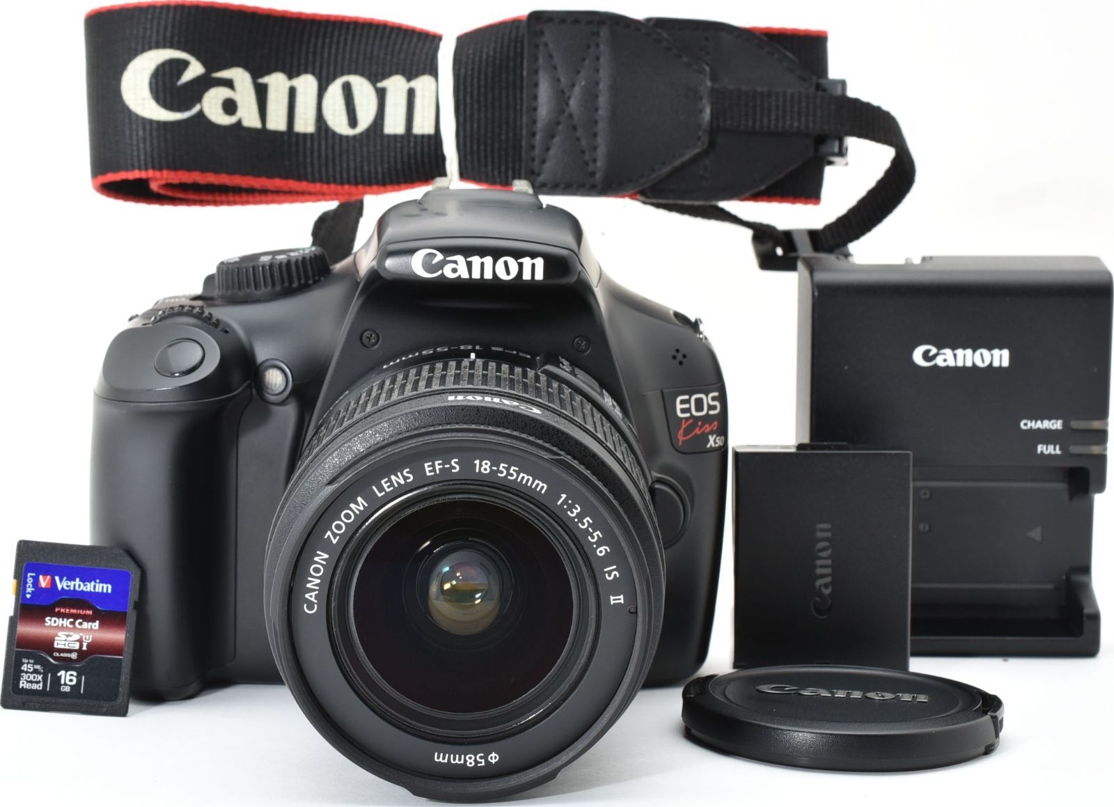 K08[7055B]7☆美品☆ キヤノン Canon EOS Kiss X50 ボディ 18-55mm IS