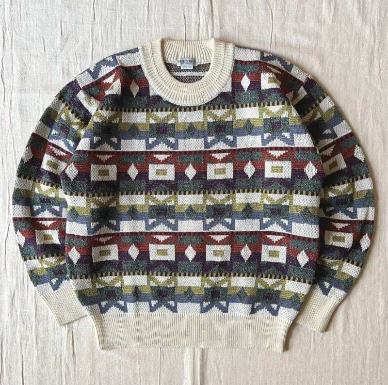 90s vintage ヴィンテージ古着 幾何学柄 ネイティブ柄 マルチカラー