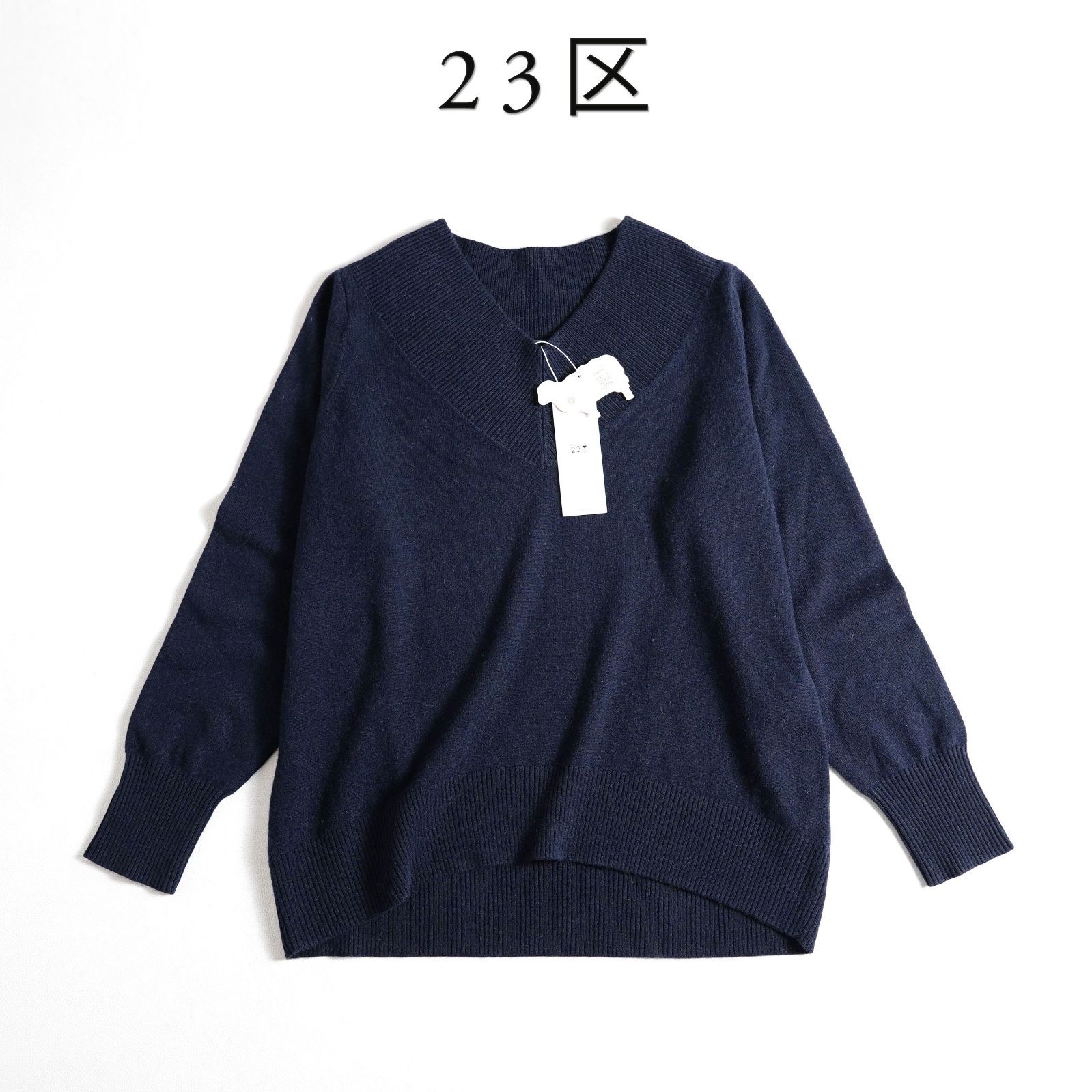未使用 カシミヤ天竺 × DIAPLEX ネイビー 4 M 紺 プルオーバー WMWAM24501NYD_LL1_c8d44874-