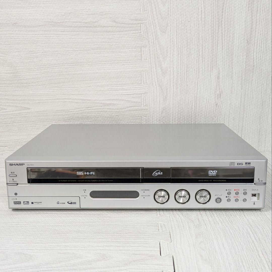 シャープ SHARP HDD搭載 DVD VHS一体型レコーダー DV-TR11 2006年製 リモコン付き 取扱説明書 ダビング リモコン蓋取れる