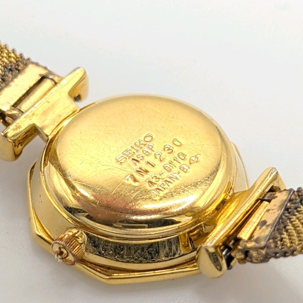 SEIKO 43-0110 Watch Quartz Ladies Round Gold Black dial Y2K 00S