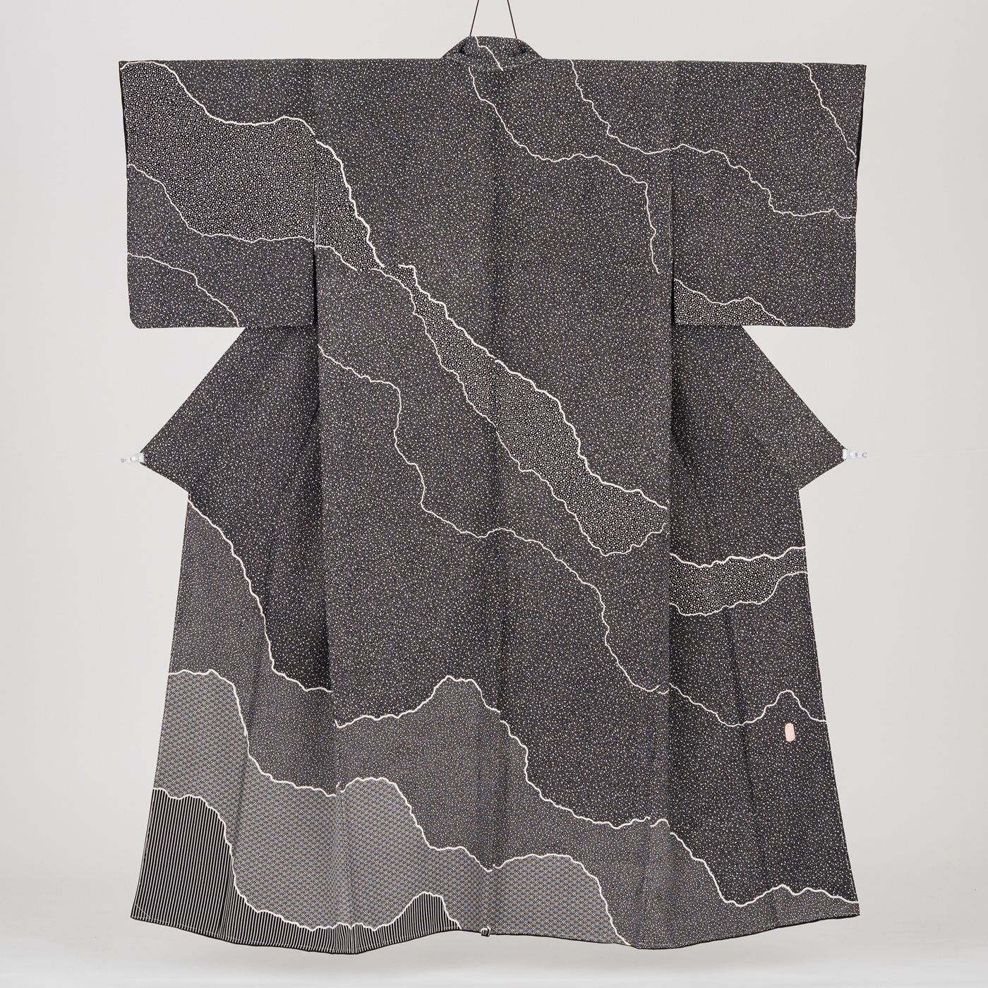 訪問着 霞取りに縞