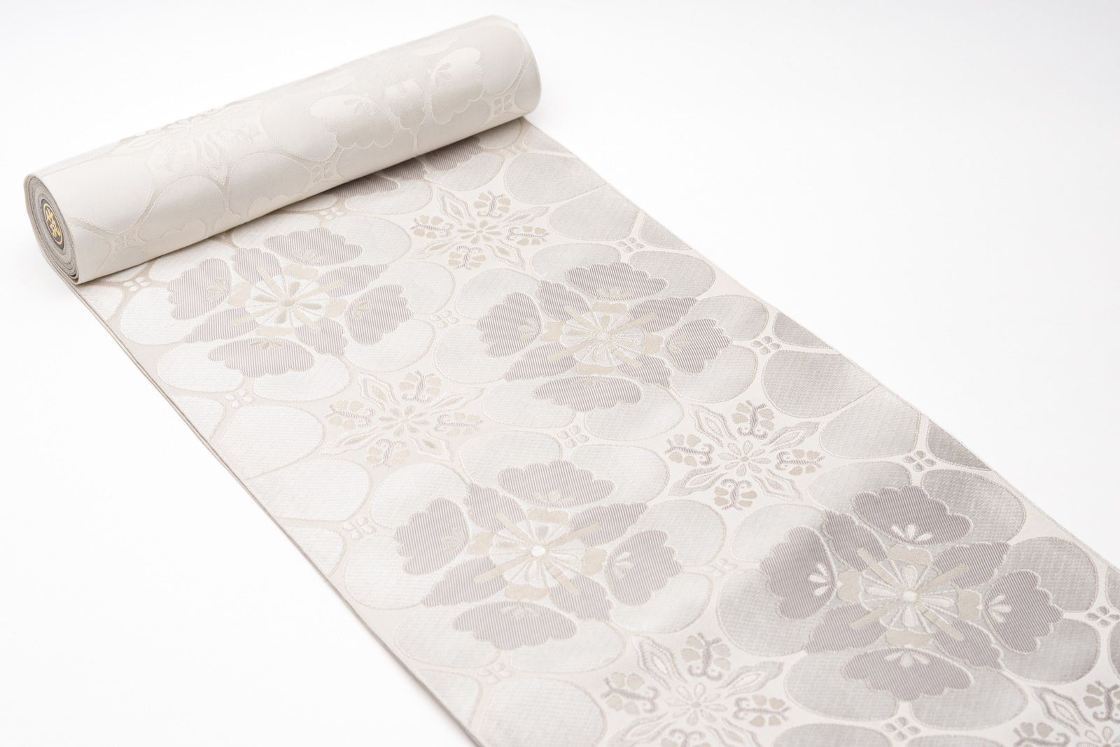  お仕立て付き 本場筑前博多織 紋八寸 白花 名古屋帯 帯