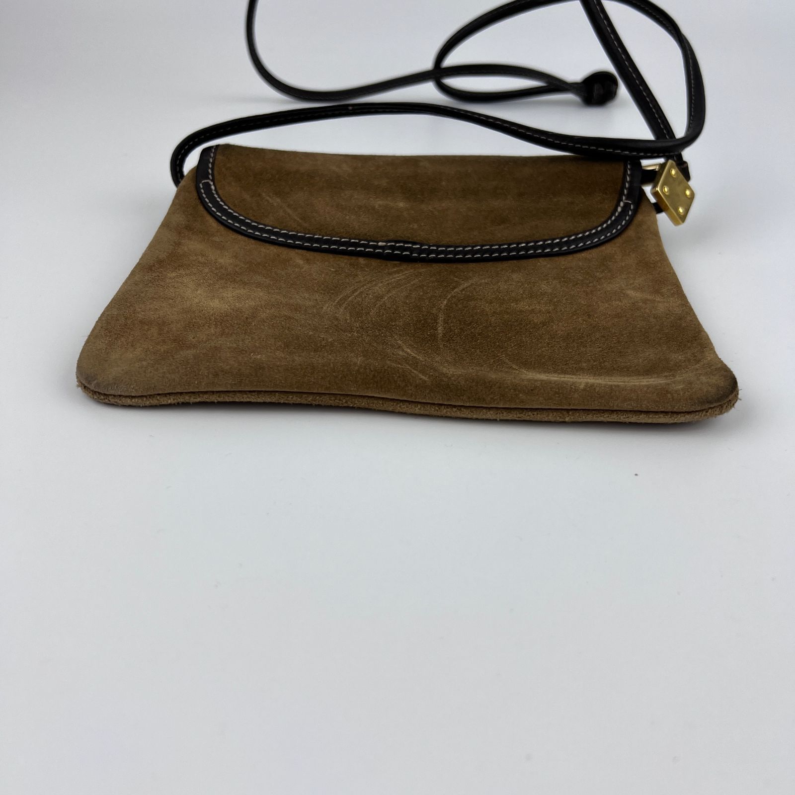 中古】LOEWE ロエベ アナグラム ショルダーバッグ ブラウン スエード