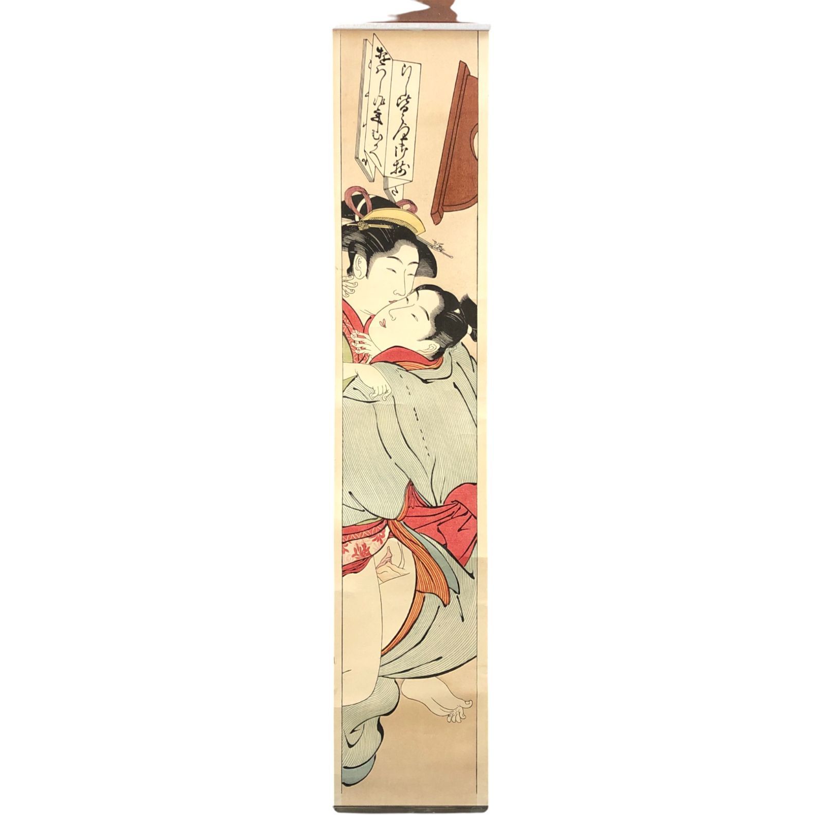 春画 木版画 縦長 69×14cm 1 ☆浮世絵/艶本/枕絵/江戸文化/和本/版画