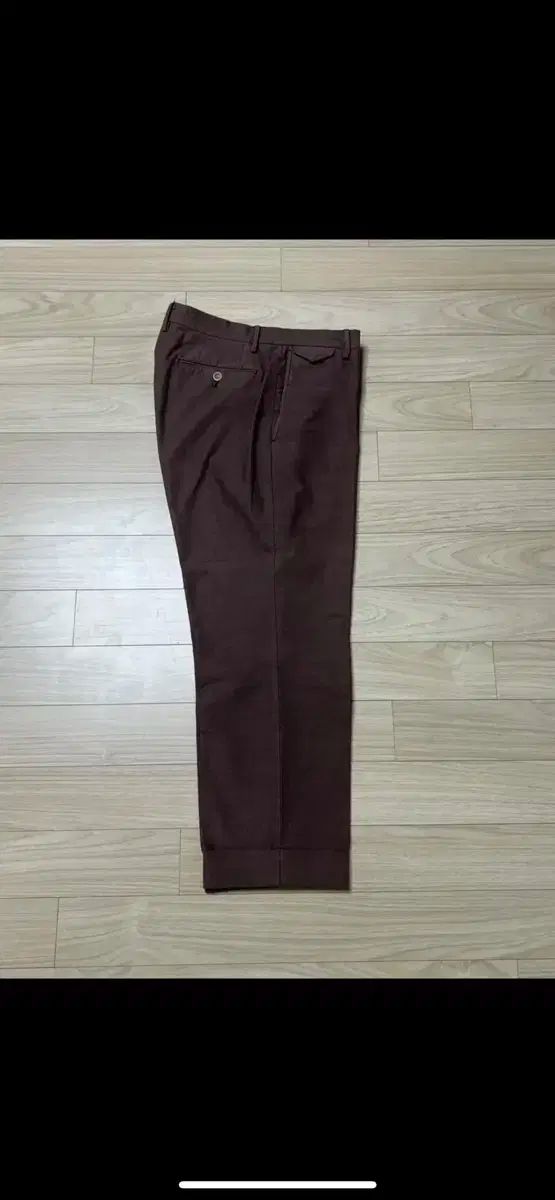 週末 越前屋 ノータック ブラウン コットンパンツ 50