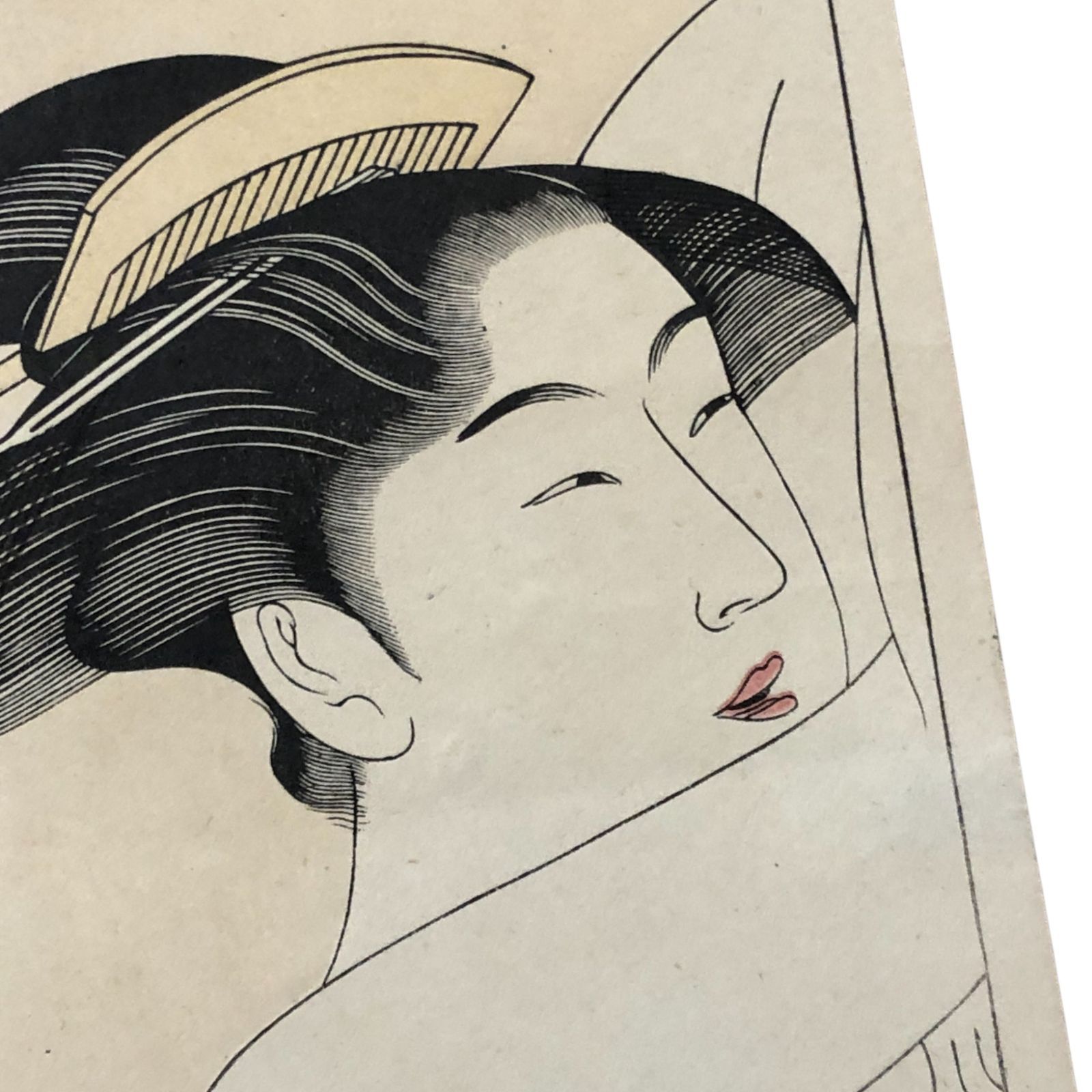 春画 木版画 縦長 71×13cm 5 ☆浮世絵/艶本/枕絵/江戸文化/和本/版画
