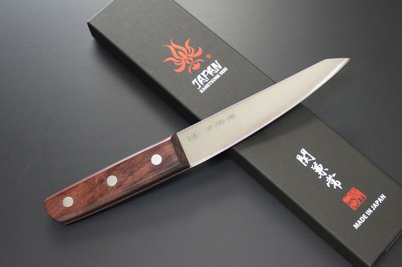 包丁 関兼常作 ローズ柄 骨透 丸 140mm KC-335 おしゃれ プロ用 右利き 左利き 肉捌き 肉処理業者 鋭い切れ味