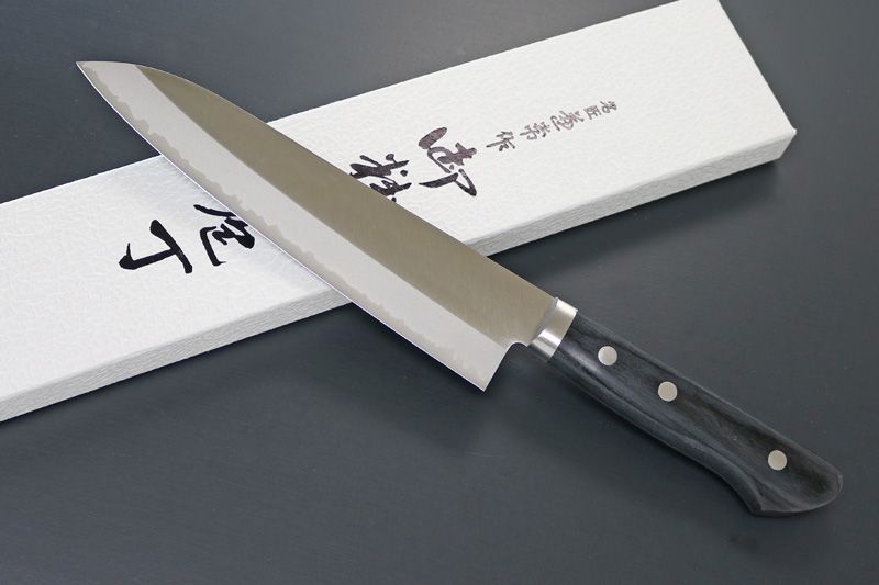 包丁 KC-141 関兼常 名匠兼常作 口金付 本割込DPゴールド 黒合板柄 剣型 家庭用